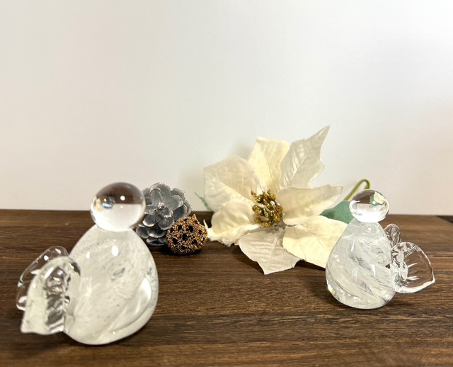 クリスマスセール　ガラスのエンジェルペア