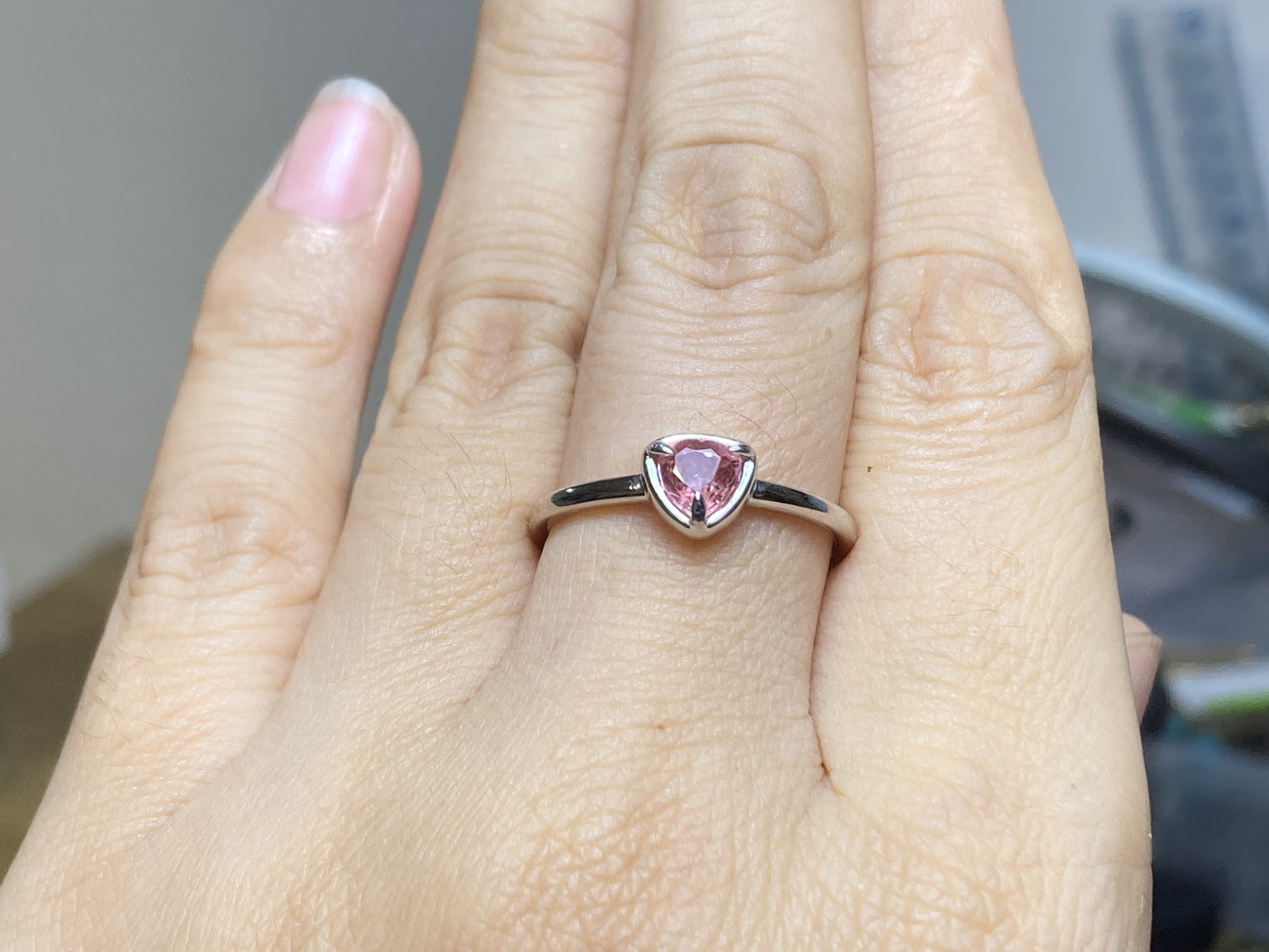 RG10-150 シルバー 非加熱 優しい乙女色 スピネル リング ミャンマー産 フリーサイズ 指輪 金属アレルギー対応