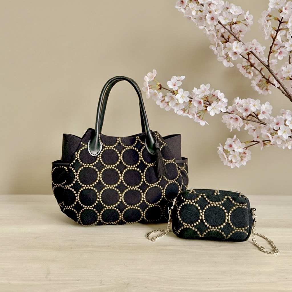 【ご自愛福袋2026】ミナペルホネンdopタンバリン生地と帆布のころんとトートバッグ＆ミニバッグポーチセット