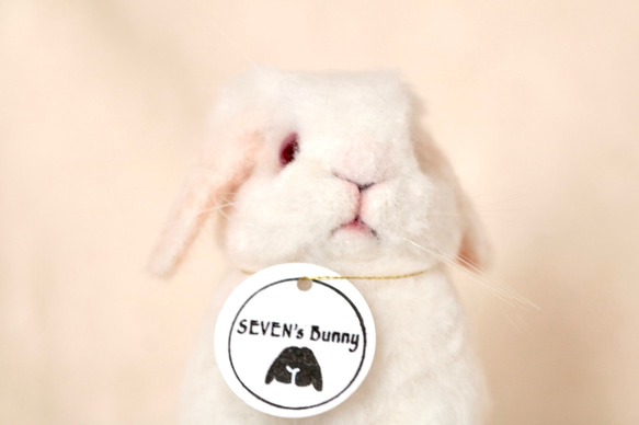 うたっちしているベビーなうさぎさん 羊毛フェルト ルビーアイド