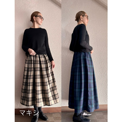 RATA❤️三種顏色可選❤️選擇您的裙長❤️修身顯瘦❣️成人A字裙❤️溫暖羊毛格紋 第12張的照片