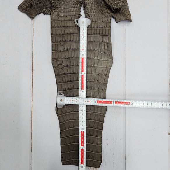 ワニ革 クレイフィニッシュ モールグレー No.C009199 8枚目の画像