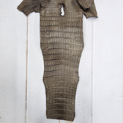 ワニ革 クレイフィニッシュ モールグレー No.C009199 6枚目の画像