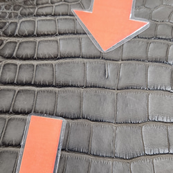 ワニ革 クレイフィニッシュ モールグレー No.C009199 12枚目の画像