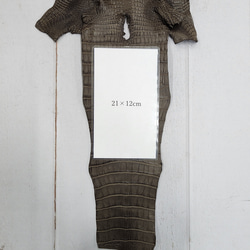 ワニ革 クレイフィニッシュ モールグレー No.C009199 10枚目の画像