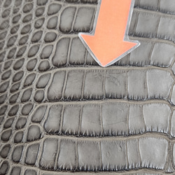 ワニ革 クレイフィニッシュ モールグレー No.C009199 13枚目の画像