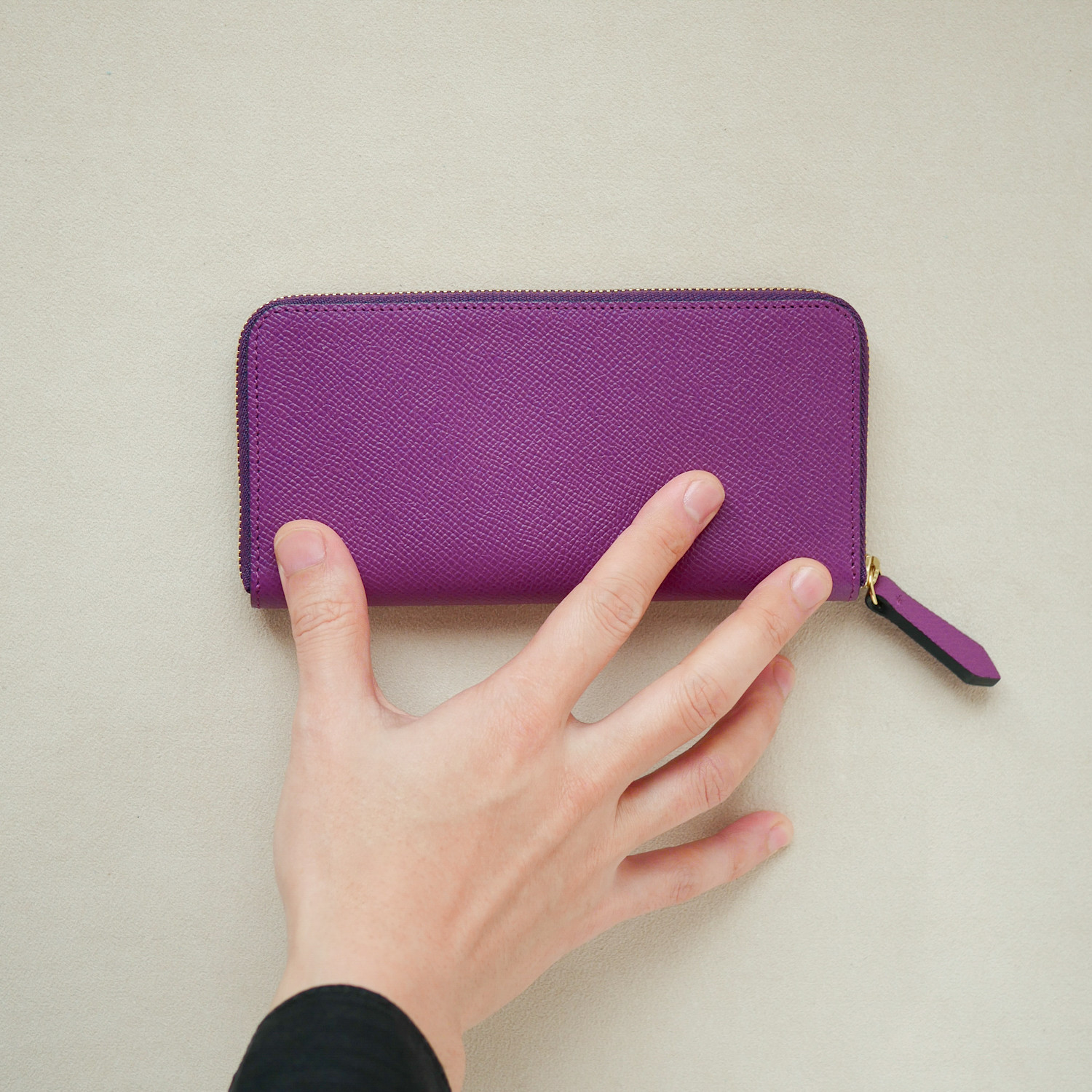 【Envie】ミニマル ロングジップウォレット / アネモネ　-フレンチ エプソン-