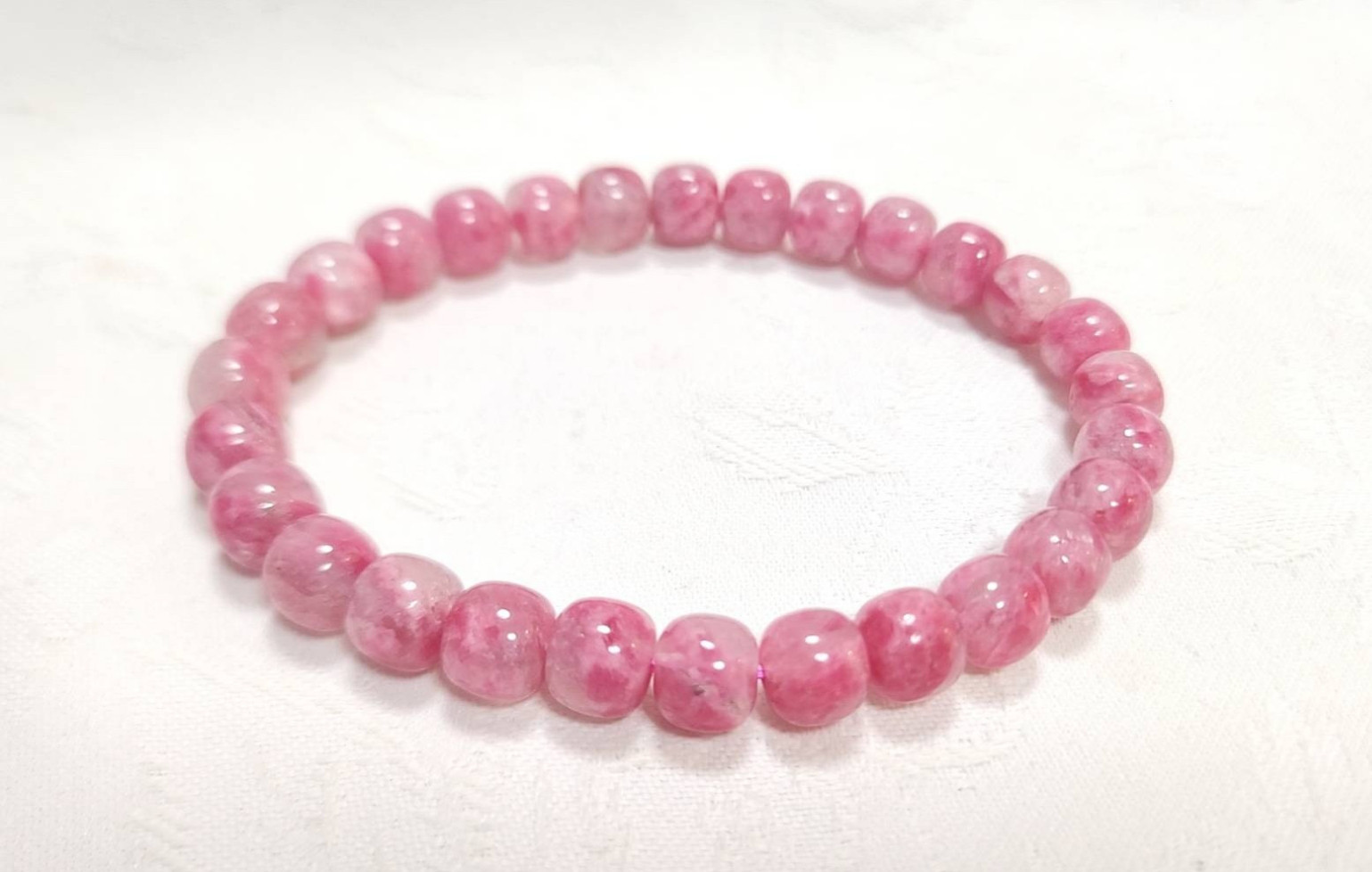 ロードナイトシリカインクォーツ◇キューブ型◇優しい四角形◇ブレスレット◇天然石◇