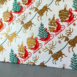 U.S.A. ヴィンテージ包装紙【そりをひくトナカイ】DA-WP101 3枚目の画像