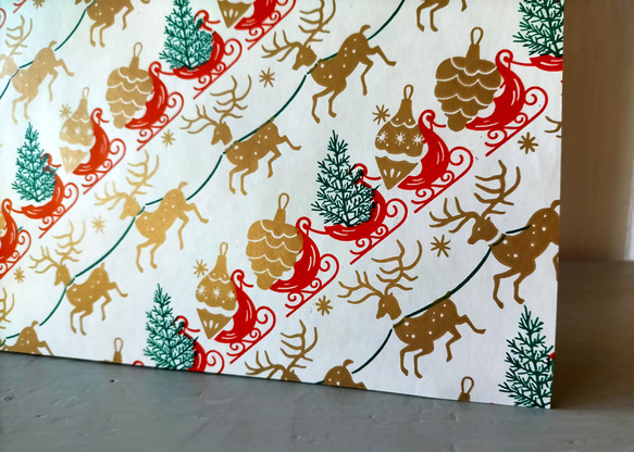 U.S.A. ヴィンテージ包装紙【そりをひくトナカイ】DA-WP101 3枚目の画像