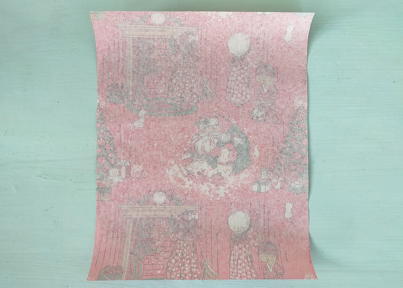 U.S.A. ヴィンテージ包装紙【暖炉の前で】DA-WP102 5枚目の画像