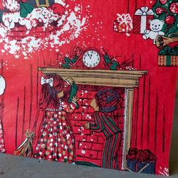 U.S.A. ヴィンテージ包装紙【暖炉の前で】DA-WP102 1枚目の画像