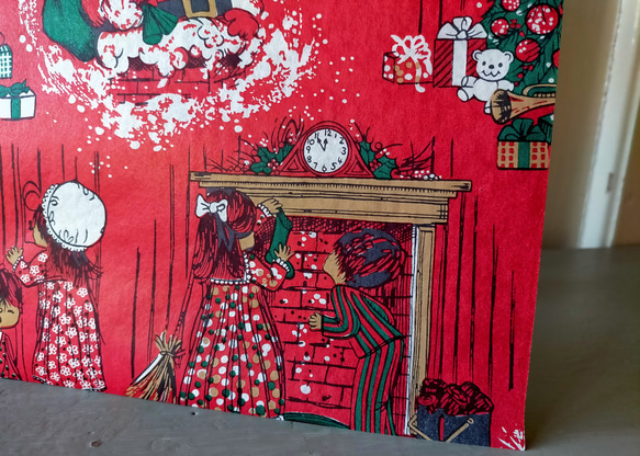 U.S.A. ヴィンテージ包装紙【暖炉の前で】DA-WP102 1枚目の画像