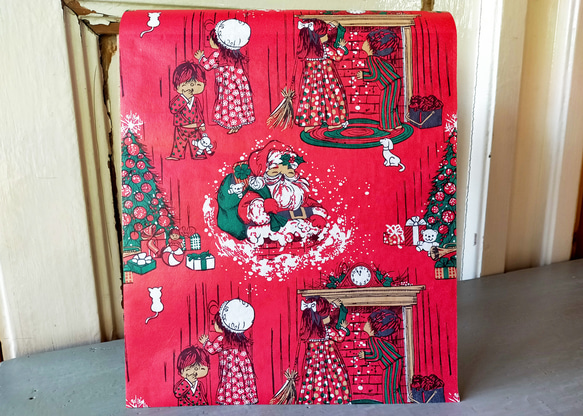 U.S.A. ヴィンテージ包装紙【暖炉の前で】DA-WP102 2枚目の画像