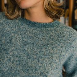 羊駝七分袖日常毛衣 - 霧藍 第3張的照片