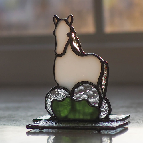 干支シリーズ「午」ステンドグラス、馬、置物、ガラス、午年 サン