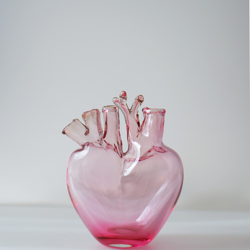 heart vase T- ruby pink - 立体・オブジェ Rafael.glass 通販