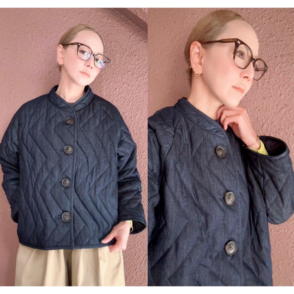 選擇您的長度❤️輕盈保暖❤️牛仔布料❤️原創縫線❤️人字形絎縫❤️加厚牛仔外套 第1張的照片