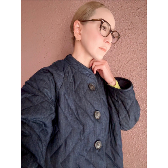 選擇您的長度❤️輕盈保暖❤️牛仔布料❤️原創縫線❤️人字形絎縫❤️加厚牛仔外套 第2張的照片