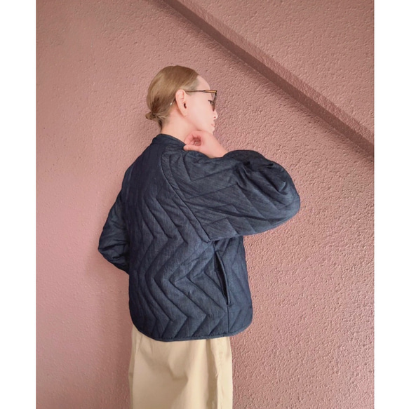 選擇您的長度❤️輕盈保暖❤️牛仔布料❤️原創縫線❤️人字形絎縫❤️加厚牛仔外套 第11張的照片