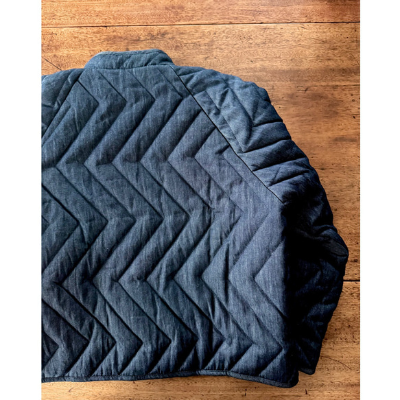 選擇您的長度❤️輕盈保暖❤️牛仔布料❤️原創縫線❤️人字形絎縫❤️加厚牛仔外套 第15張的照片