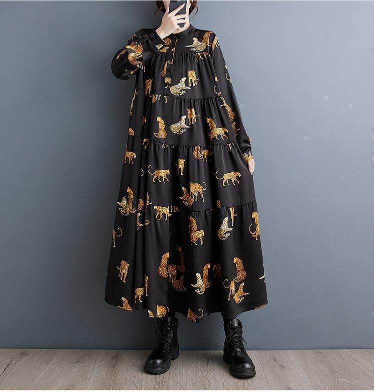 大きいサイズ レディース ロング　ワンピース　春 秋冬 新品 長袖