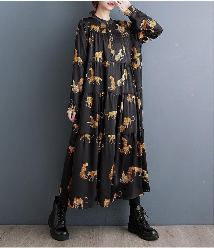 大きいサイズ レディース ロング　ワンピース　春 秋冬 新品 長袖