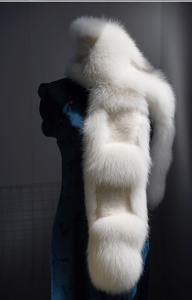 秋冬限定 マフラー 肩飾り カラーリング フォックスファー もこもこ あったかい 高級感 アクセサリー AK369