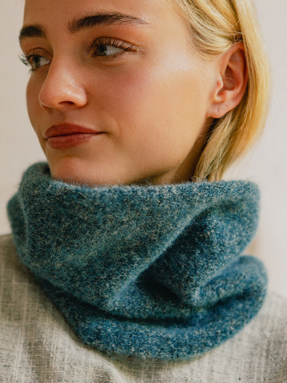 羊駝脖圍 - 霧藍 第4張的照片