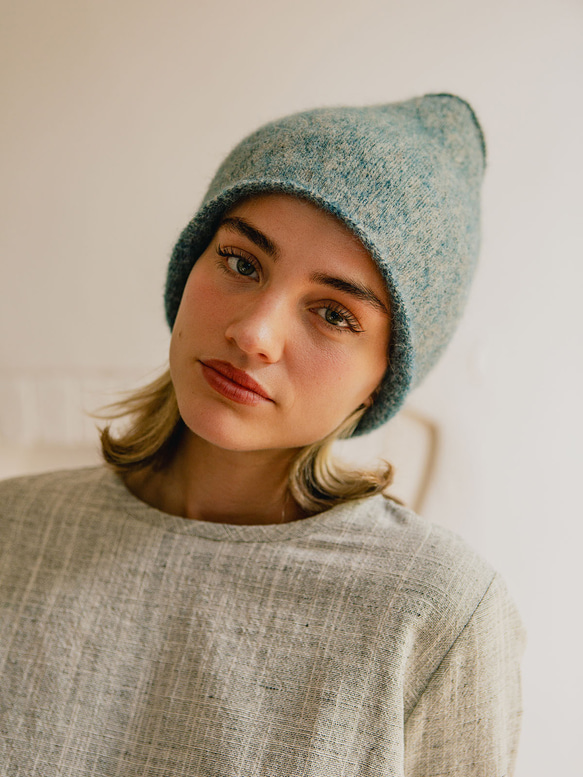 羊駝脖圍 - 霧藍 第5張的照片