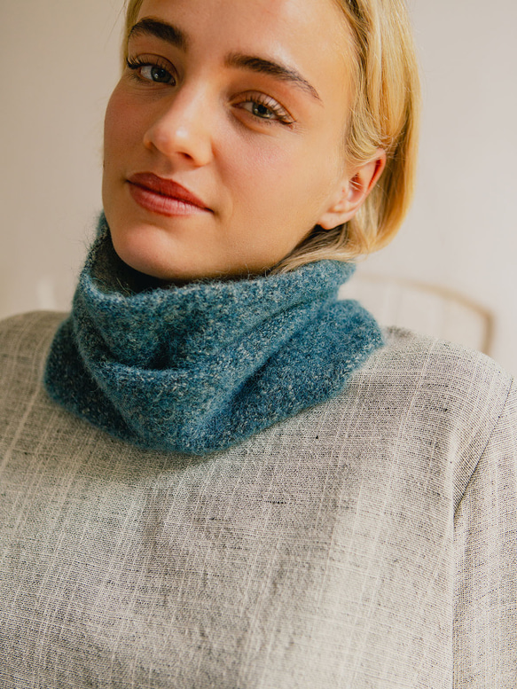 羊駝脖圍 - 霧藍 第2張的照片