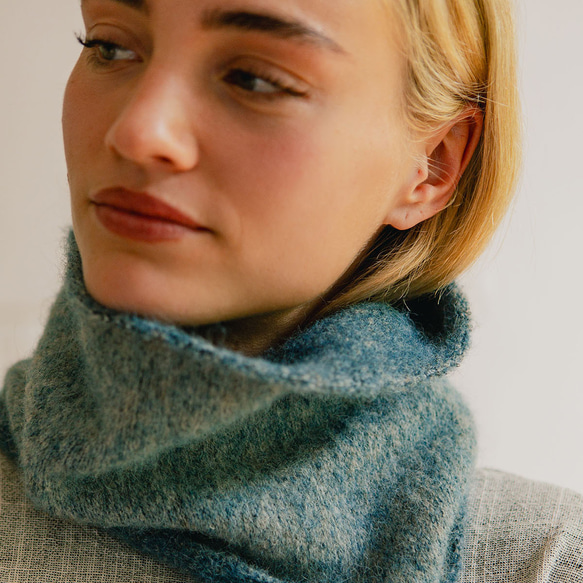 羊駝脖圍 - 霧藍 第1張的照片