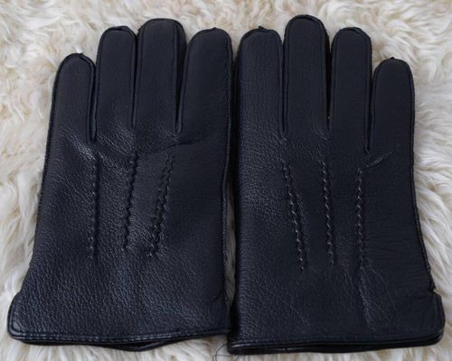 男性用 希少☆新品☆スマホ対応 ☆ディアスキン (鹿革)手袋 メンズ!黒