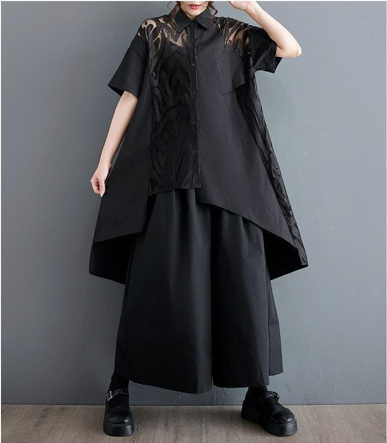 大きいサイズ レディース トップス　ヘムデザイン　春夏 秋 新品 半袖