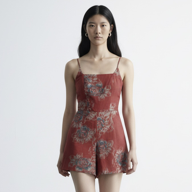 銘仙　ショート丈オールインワン