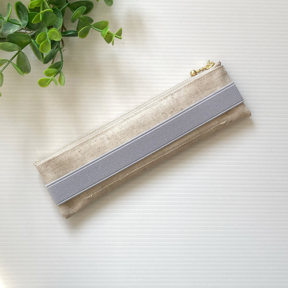 ブックバンドペンケース  B6サイズ (リバティ・ジェニーズリボン  ) /手帳用ペンケース　ラミネート　 3枚目の画像