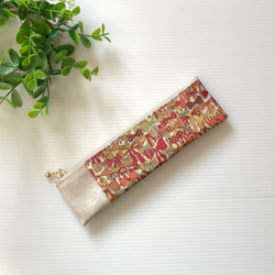 ブックバンドペンケース  B6サイズ (リバティ・ジェニーズリボン  ) /手帳用ペンケース　ラミネート　 2枚目の画像