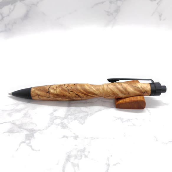 栃の木軸ボールペン（モンキーポッドの替え木軸セット）シャープペンシルに変更可 6枚目の画像