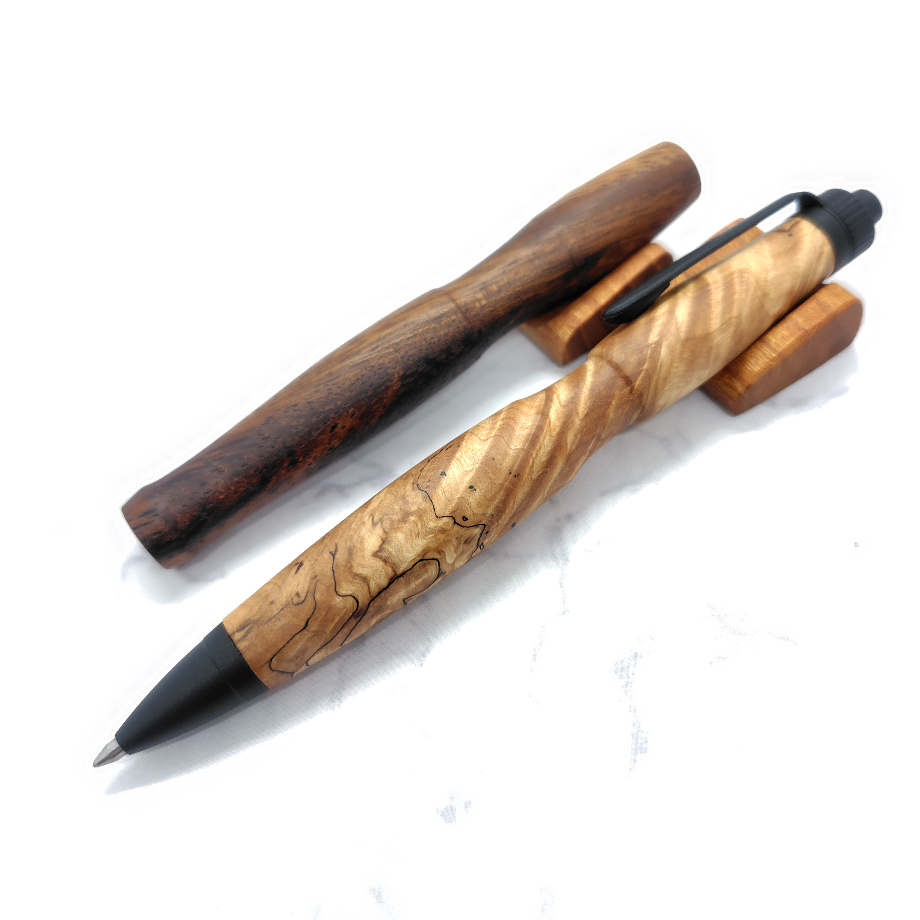 栃の木軸ボールペン（モンキーポッドの替え木軸セット）シャープペンシルに変更可