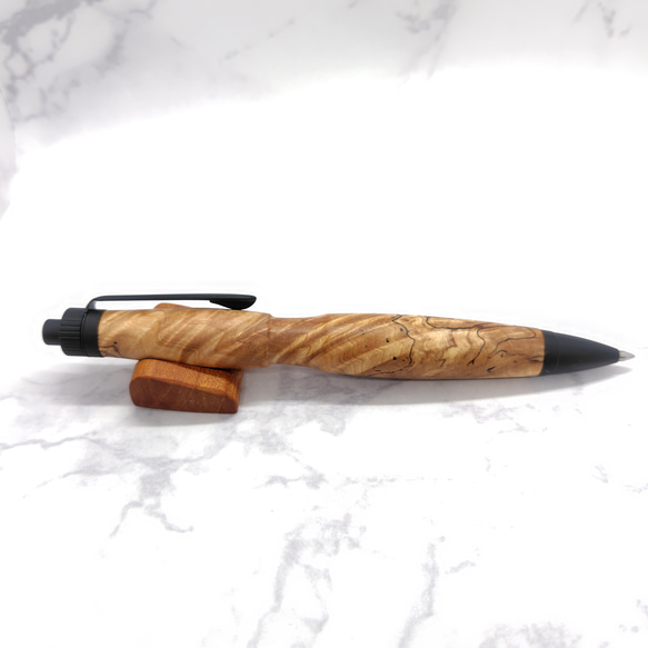 栃の木軸ボールペン（モンキーポッドの替え木軸セット）シャープペンシルに変更可 7枚目の画像