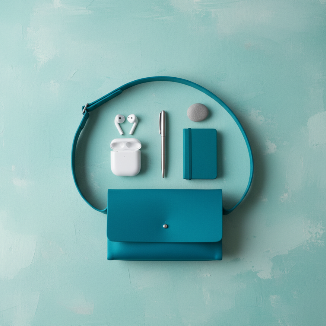 イタリアンレザー・ターコイズサコッシュ｜爽やかな本革ミニショルダー