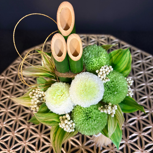 ミニ門松】プリザーブドフラワーのミニ門松風 正月飾り しめ縄