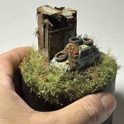 廃車のある風景のジオラマ作品 “stilllife 20105” / 初代セドリック