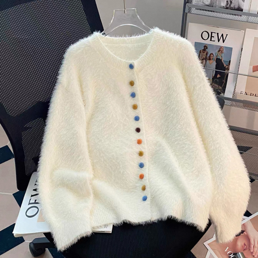 大人が着たいお洒落なカーディガン、前開きニットセーター、ジャケット、手編み毛糸厚模様 秋冬限定 厚手