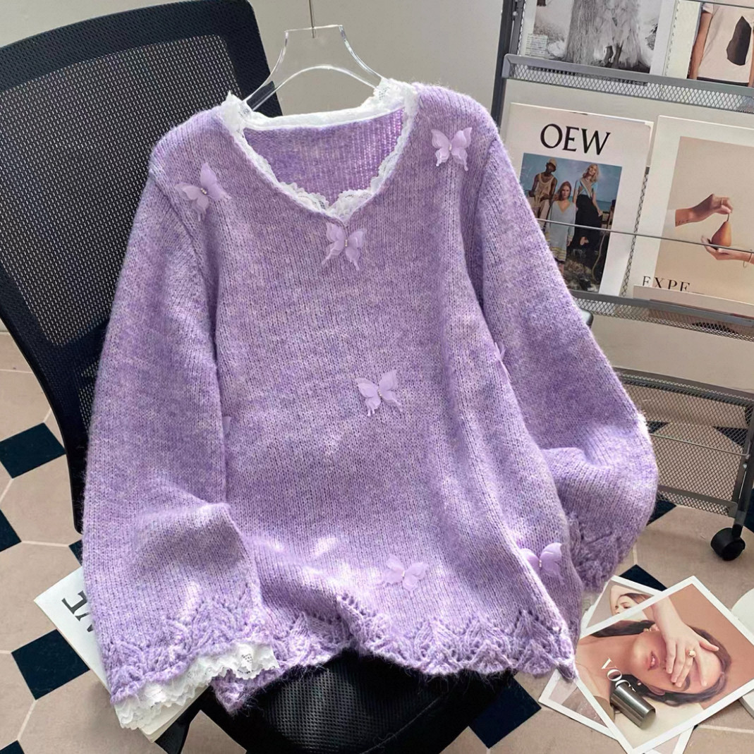 大人が着たいお洒落なセーター、ニットセーター、手編み毛糸厚模様 秋冬限定 厚手