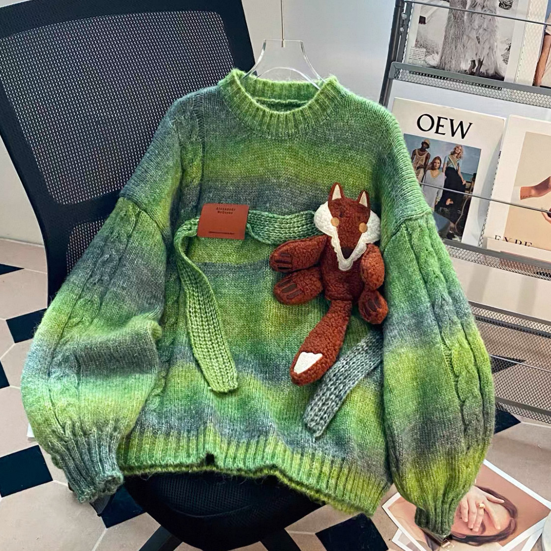 大人が着たいお洒落なセーター、ニットセーター、手編み毛糸厚模様 秋冬限定 厚手