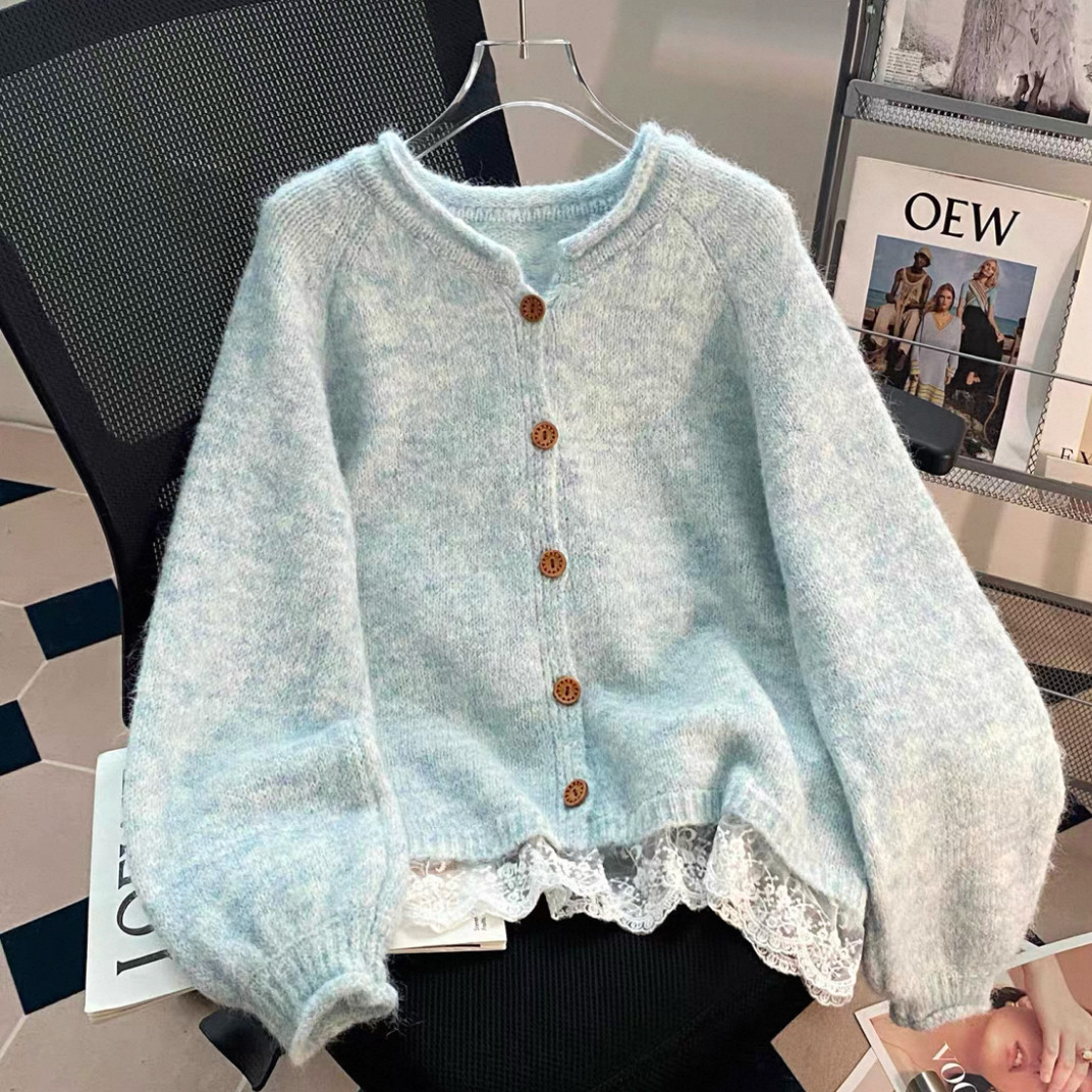 大人が着たいお洒落なカーディガン、前開きニットセーター、ジャケット、手編み毛糸厚模様 秋冬限定 厚手