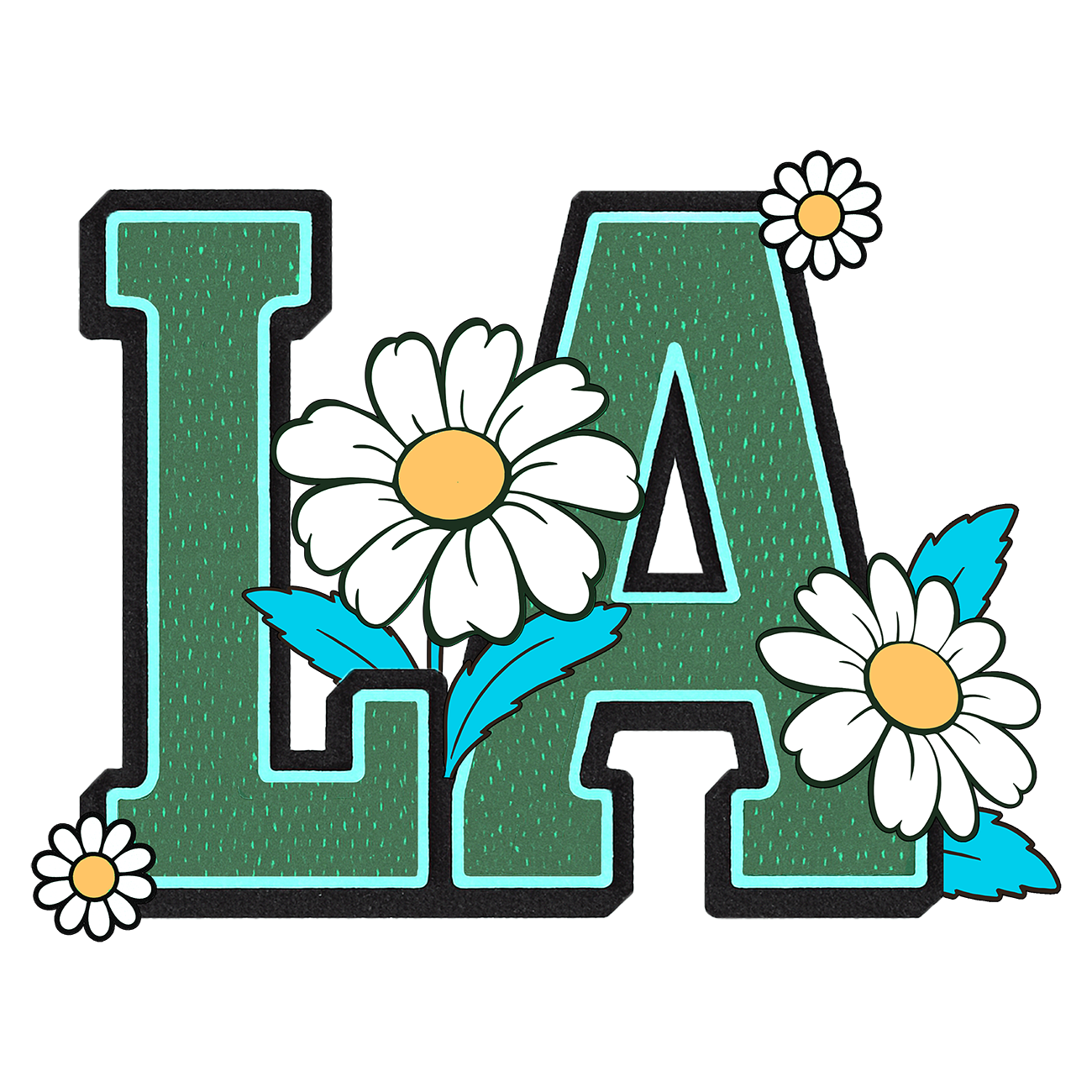 Bloom in LA　グリーン ロゴ　ブラックTシャツ　【 インクジェット 】 4,896円