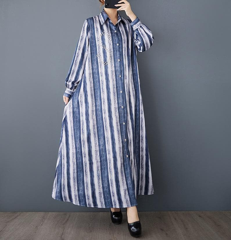 大きいサイズ ロング　ワンピース　シャツ　レディース 春夏　 新品 長袖