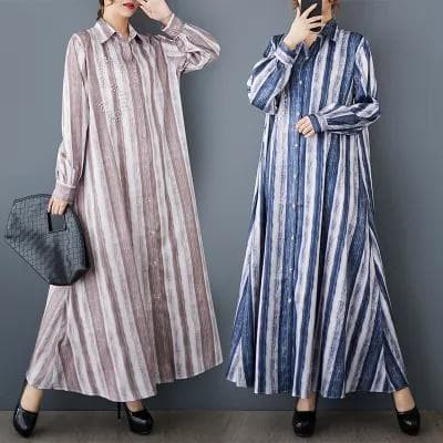 大きいサイズ ロング　ワンピース　シャツ　レディース 春夏　 新品 長袖